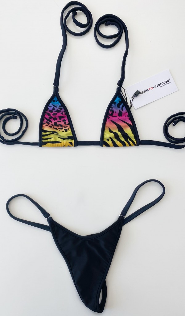 Микро бикини Цветной леопард 010 + 210